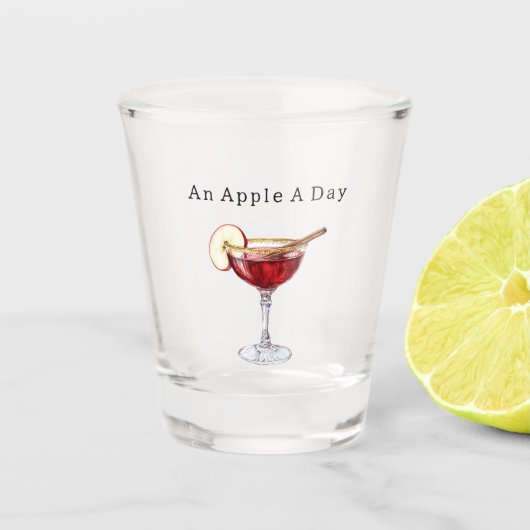 Een appel per dag shot glas (Voorkant)