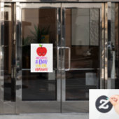 Een appel per dag sterf je hoe dan ook raamsticker (Kantoordeur)