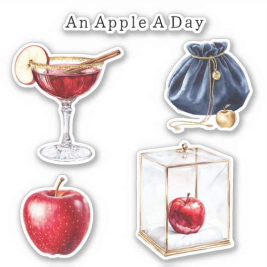 Een appel per dag   sticker (Voorkant)