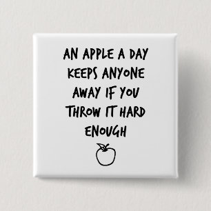 Een appel per dag vierkante button 5,1 cm