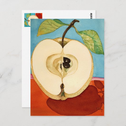 een appel per dag ...waterverf briefkaart (Voorkant / Achterkant)