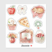 Een Appel Per Dag Witte Paard Kat Sticker (Vel)