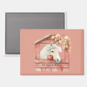 Een appel per dag Witte Paard Magneet (Voorkant / Achterkant)