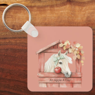 Een appel per dag Witte Paard Sleutelhanger