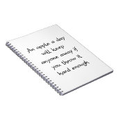 Een appel per dag zal iedereen weg houden notitieboek (Rechterzijde)