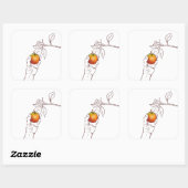 Een appel schoppen vierkante sticker (Vel)