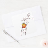 Een appel schoppen vierkante sticker (Envelop)