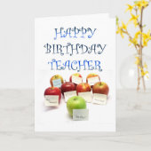 Een appel voor de verjaardagskaart van de leraar kaart (Gele Bloem)