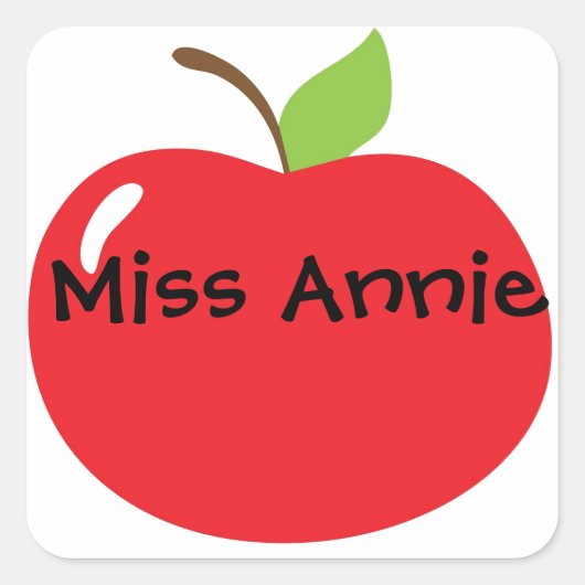 Een appel voor leraar vierkante sticker (Voorkant)