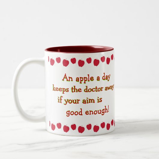 Een Apple A Day-Mok Tweekleurige Koffiemok (Links)