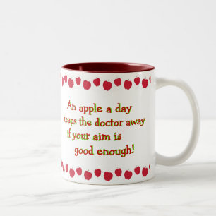 Een Apple A Day-Mok Tweekleurige Koffiemok