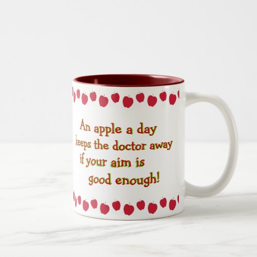 Een Apple A Day-Mok Tweekleurige Koffiemok (Rechts)