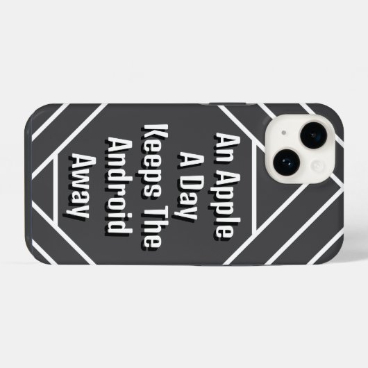 Een Apple per dag houdt de Android weg, grappig iPhone Hoesje (Achterkant horizontaal)