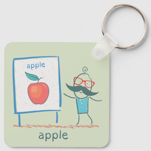 Een Apple presenteren Sleutelhanger (Achterkant)