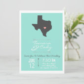 Een Aqua Colored Texas Wedding Uitnodiging (Staand voorkant)