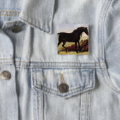 Een Arabisch paard Vierkante Button 5,1 Cm (In situ)