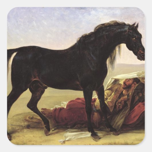 Een Arabisch paard Vierkante Sticker (Voorkant)
