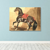 Een Arabisch paard (w/c op papier gezet) Canvas Afdruk (Insitu (Houten vloer))
