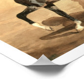 Een Arabisch paard (w/c op papier gezet) Poster (Hoek)