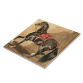 Een Arabisch paard (w/c op papier gezet) Tegeltje (Zijkant)