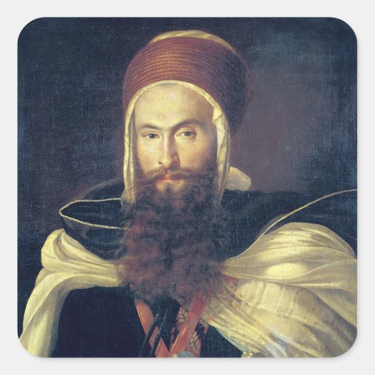 Een Arabische chef Vierkante Sticker (Voorkant)