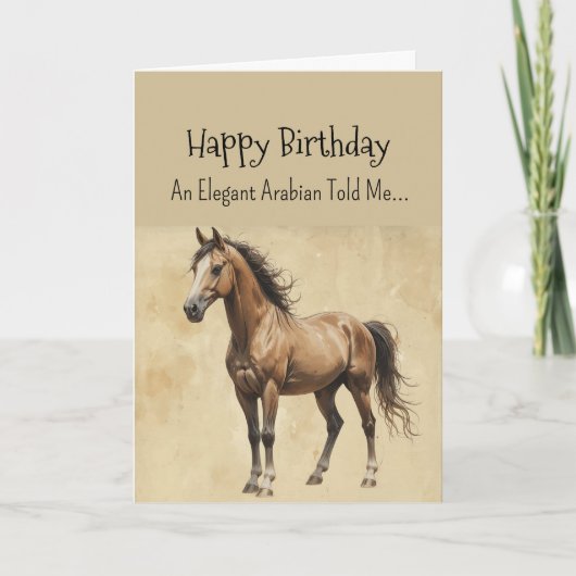 Een Arabische paardenpersoonlijkheid Verjaardag Kaart (Voorkant)