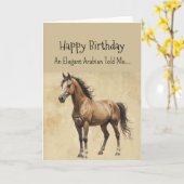 Een Arabische paardenpersoonlijkheid Verjaardag Kaart (Gele Bloem)