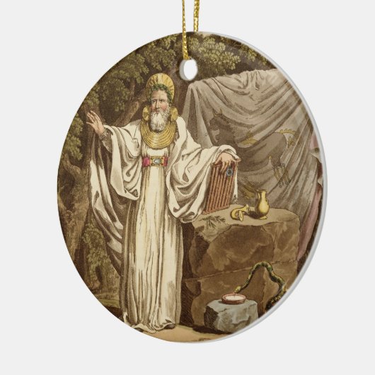 Een Arch Druid in zijn juridische habitat, gegrave Keramisch Ornament (Links)