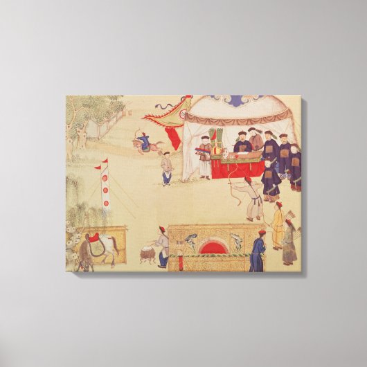 Een archery wedstrijd, eind 18e eeuw canvas afdruk (Voorkant)