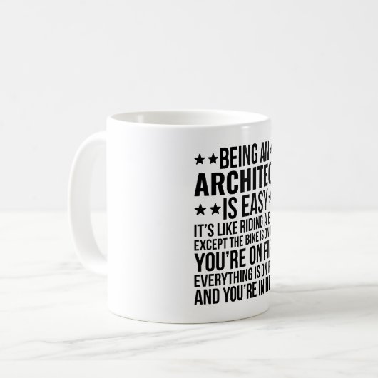 Een architect zijn is makkelijk, het is alsof koffiemok (Voorkant links)