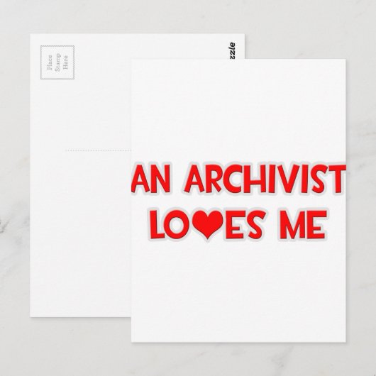 Een archivist houdt van mij briefkaart (Voorkant / Achterkant)