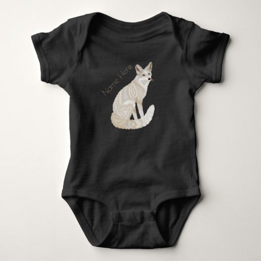 Een Arctic Fox Retro Chic Leuke Dier Theme Mode Romper (Voorkant)