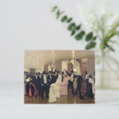 Een argument in de corridors van de opera, 1889 briefkaart (Staand voorkant)