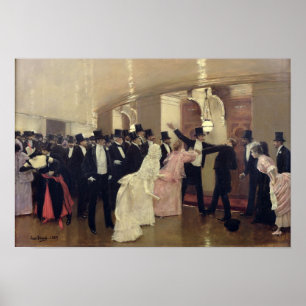 Een argument in de corridors van de opera, 1889 poster