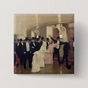 Een argument in de corridors van de opera, 1889 vierkante button 5,1 cm