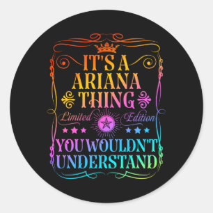 Een Ariana Ding Dat Je Niet Grappig Zult Vinden Ar Ronde Sticker