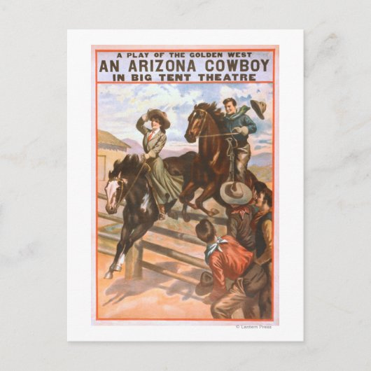 Een Arizona Cowboy in het Poster van het theater v Briefkaart (Voorkant)