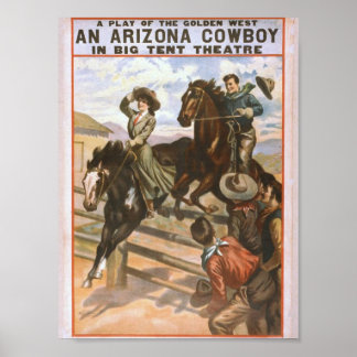 Een Arizona Cowboy Retro Theater Poster