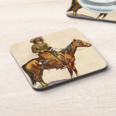 Een Arizona Cowboy van Remington,  Western Bier Onderzetter (Linkerzijde)