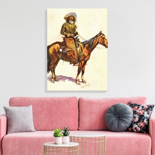 Een Arizona Cowboy van Remington,  Western Canvas Afdruk (Insitu (Woonkamer))
