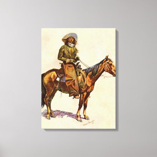 Een Arizona Cowboy van Remington,  Western Canvas Afdruk (Voorkant)