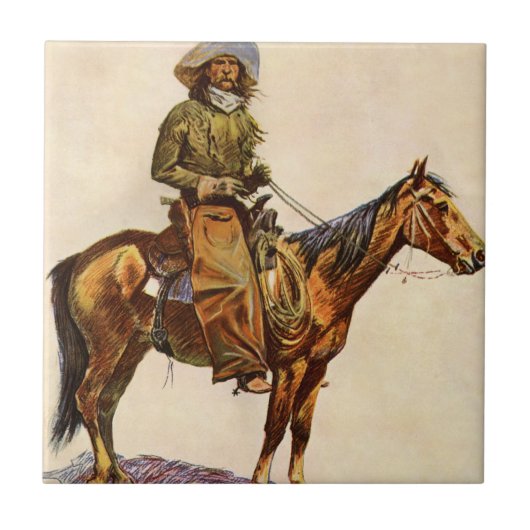 Een Arizona Cowboy van Remington, Western Tegeltje (Voorkant)