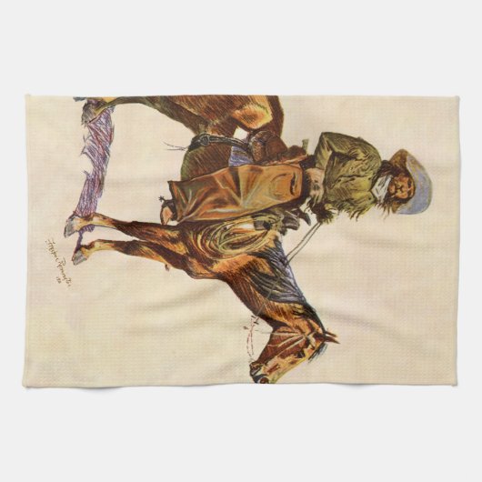 Een Arizona Cowboy van Remington,  Western Theedoek (Horizontaal)