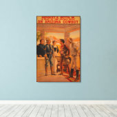 Een Arizona CowboyWestern Play-Poster Canvas Afdruk (Insitu (Houten vloer))