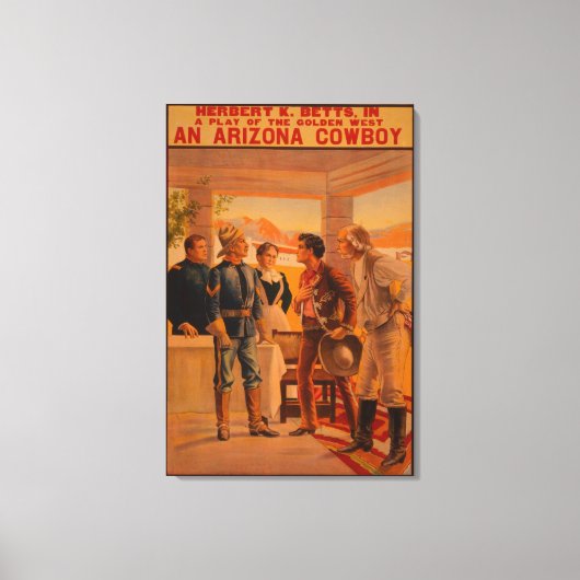 Een Arizona CowboyWestern Play-Poster Canvas Afdruk (Voorkant)
