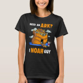 Een ark I Noah Guy Cat Kat Christelijk Pun Hu T-shirt (Voorkant)