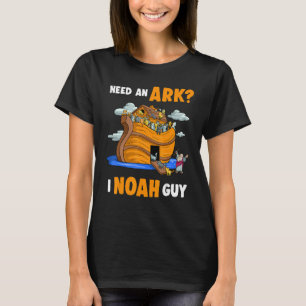 Een ark I Noah Guy Cat Kat Christelijk Pun Hu T-shirt