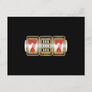Een Arm Bandit Slot Machine Casino Roulette Briefkaart