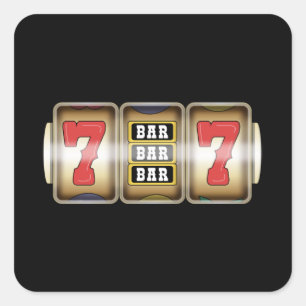 Een Arm Bandit Slot Machine Casino Roulette Vierkante Sticker
