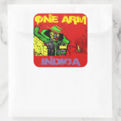 EÉN ARM INDICA VIERKANTE STICKER (Tas)